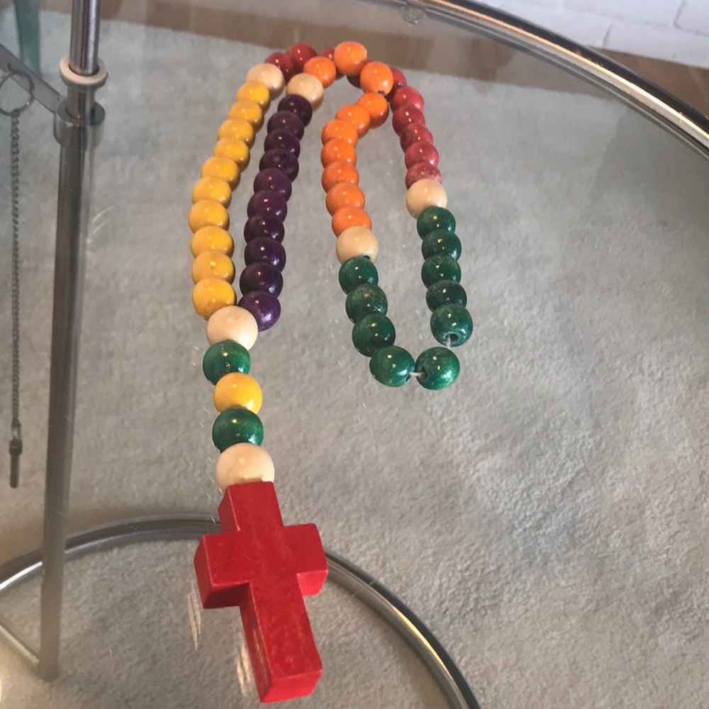 Vintage style Large Color beaded Rosary